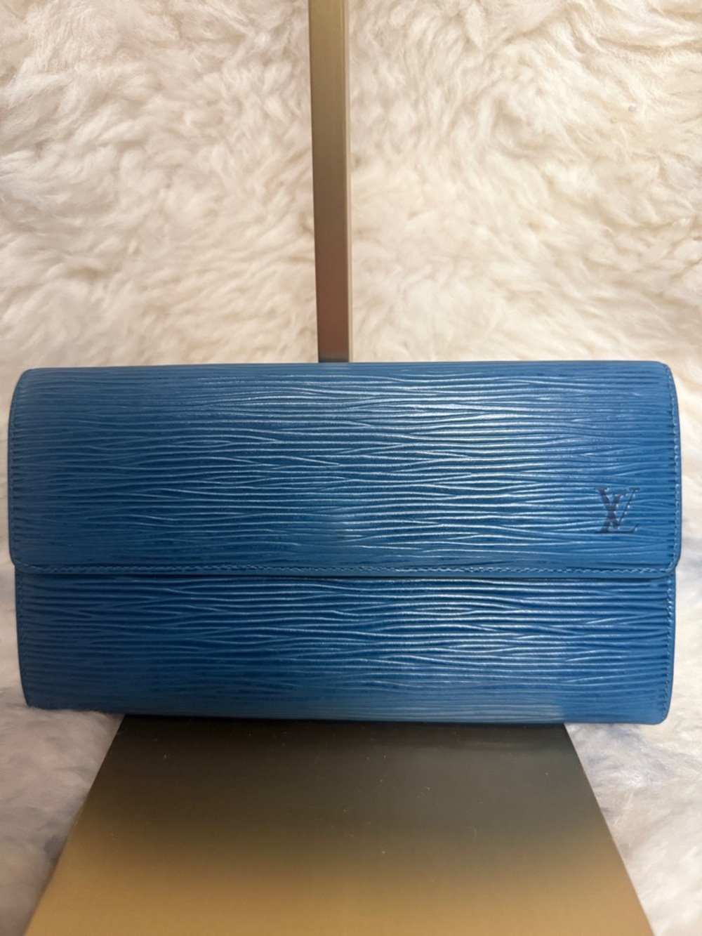 Louis Vuitton Blue Epi Leather Fold-Over Clutch